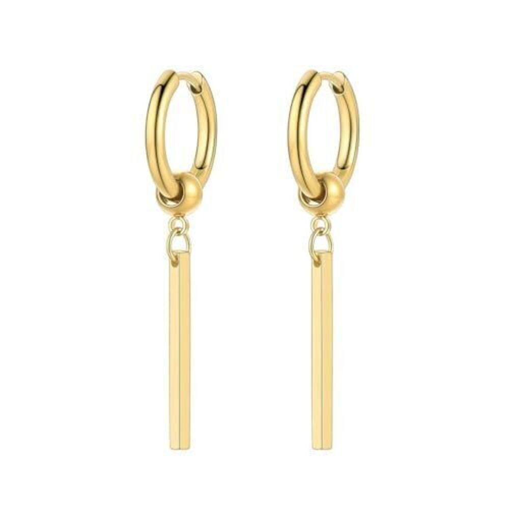1982 18K Gold Plated Drop Earrings Dangle Huggie Grunge Statement Jewelry